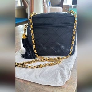 Chanel Vintage 90s Black Lambskin Quited Bag